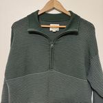 Aerie  Offline Home Stretch Quarter Zip Sweater Ribbed Green Oversized Size Small Photo 3