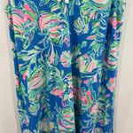 Lilly Pulitzer Camilla Swing Dress Size Medium Blue Flare Fancy Fins Pom Pom Photo 8