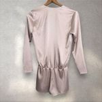 Alexis  Aine Champagne Satin Long Sleeve Romper Sz S‎ Photo 4