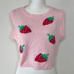Strawberry Sweater Vest Pink Size L Photo 3
