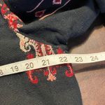 Vintage Chico's Design Large Black Red Embroidered Jacket India Cotton Rayon Size 2 Photo 9