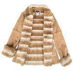 Bebe Y2K Penny Lane  Faux Fur Brown White Coat Jacket Fall Winter Bratz Scandi Photo 0