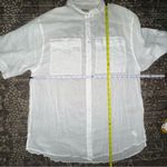 Burberry  Women’s Size L White Semi Sheer Cotton Voile Utility Button Down Shirt Photo 8