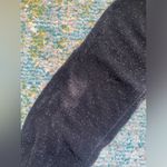 Vintage 90s Long Elegant Legs black sparkle zip front mock neck top, size medium Photo 11