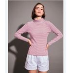 J.Crew Factory Red Gold Stripe Ribbed Top Photo 4