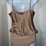 Cami NYC  The Romy Silk Beige Bodysuit With Black Lace medium Photo 2