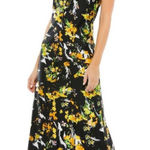 Mac Duggal | FLORAL PRINT DRAPED ONE SHOULDER MIDI DRESS 55630 Photo 0