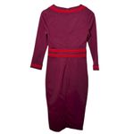 Boden USA Boden Nellie Ponte Knee Length Surplice Dress Mulled Wine Red Women’s Size 4 Photo 3