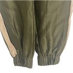 ZARA  Jogger Track Pants Army Green Metallic Gold Shiny Textured Size Small NWT Photo 5
