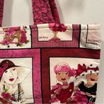 Handmade Adorable quilted ladies with flowers possibly  shopper tote motivation Photo 4
