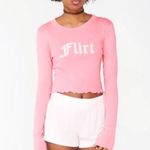 Wildfox NWOT REN Flirt Long Sleeve Crop Top Ruffled Hems Sz Large Photo 11