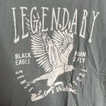 Tres Bien  Legendary Sense of Adventure Black Eagle Born 2 Fly Green Tee Sz Small Photo 1