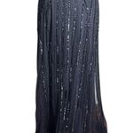 Adrianna Papell Beaded Sleeveless Art Nouveau Gray Gown Sheer Overlay size 0 Photo 7