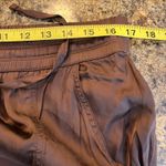 Aerie  NEW Large Chocolate Satin Cargo Jogger Pant Drawstring Waist Photo 9