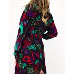 Vintage Patterned Dress with Draped Skirt | Size M Purple Size M Photo 2