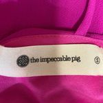 The Impeccable Pig  Pink Halter Strappy Bag V Neck Sleeveless A Line Mini Dress S Photo 3