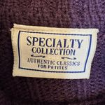Vintage Plum Cable Knit Mock Neck | S Petite Timeless Academia Fall Sweater Purple Photo 2