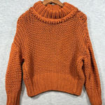 Free People Sweater Womens XS Orange Dolman Chunky Knit My Only Sunshine Photo 0