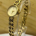 Vintage TIMEX Gold Tone Quartz Watch with Round Bezel, Chain Link Band Photo 0