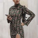 ZARA NWOT WOMAN'S PAISLEY PRINTED MIDI DRESS GREEN/MULTICOLOR XS BLOGGERS FAVE Photo 6