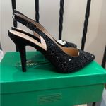 Lauren Lorraine  Glittering Rhinestone Black Slingback Ponted Toe Heels Photo 0