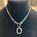 Lia Sophia  silver tone short necklace , triple strand snake chain with 3” ext Photo 1