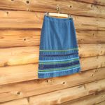 Boden Velvet Skirt Tall Long Blue Size 6 Photo 1