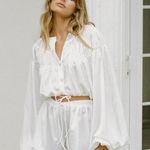 Sabo Skirt NWOT  Luxe Mia White Flowy Drawstring Shorts. Size XS Photo 0