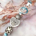 Beautiful Thoughtful Mother Home is Where the Heart is Keychain Blue Photo 0