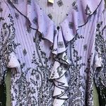 Studio 1940 Size 30/32 lavender and black, paisley, accordion pleated blouse Photo 1