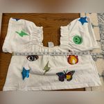 QUEEN OF SPARKLES Icon Flutter Top Sequin Size Small White Photo 5