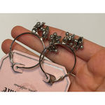 Juicy Couture  Oversized Gold Hoop Earrings Heart Locket Charm Rhinestone NWT Photo 4