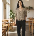 Rose & Thyme  Cottage Floral Boho Blouse NWT Size Medium Photo 13