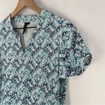 AQUA Et Sol Swim Cover-up Tunic Dress UPF 50 Short Sleeve Blue White Printed S Photo 6