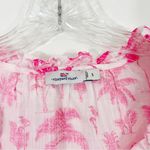 Vineyard Vines  Palms & Plumeria Ruffle Popover Tank in Knockout Pink Size Small Photo 5