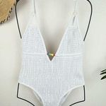 Charlie Holiday Jodie Shirred One Piece Swimwear Swimsuit in White Size Small Photo 0