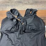 Gibson Latimer Tankini Swim Top Size XS Black Ruffle V-Neck Longline NWT Photo 2