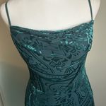 Urban Outfitters Strappy Back Cowl Neck A-Line Teal Velvet Burnout Mini Dress Photo 5