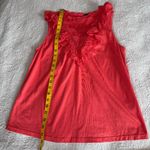 J.Crew Eyelet Ruffle Front Tank Top Shirt Womens S Small Blouse Coral Boho Photo 7
