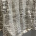 BLANK NYC Beige Cream Striped Linen Costal Sleeveless Romper Size Small FLAW Photo 14