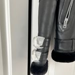 Walter Baker Black Leather Jacket with Silver Zippers Photo 2