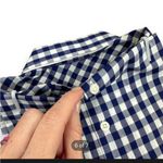 UNTUCKit BELLEZA Women's Gingham Check Button Down Shirt Size 4 Regular Fit Navy Blue Photo 4