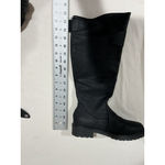 Womans Black Size 8 Faux Leather knee length Back Zip Boots Photo 5
