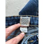 True Religion  Joey Jeans Women 30 Medium Wash Denim Twisted Hem Thick Stitch Y2K Photo 4