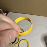 Vtg Bakelite Bangle Bracelets Craved Yellow Green TESTED‎ MCM Retro Spacer Corn Photo 8