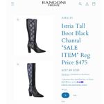 AMALFI Istria Black Chantal Snake Skin Tall Heeled Moto Riding Boots Italy 7.5M Size 7.5 Photo 1