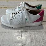 Vionic  Simasa White Leather Sneakers Women’s size 11 Pink Green Snakeskin‎ Trim Photo 3