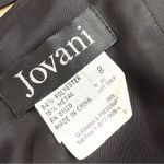 Jovani  Silver Metallic Rosette Skirt Embellished Strapless Cocktail Dress Sz 8 Photo 11