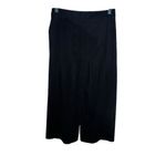 ZARA BASIC BLACK CROPPED WIDE LEG SUEDE SOFT DRESS PANTS XS POCKETS HIGH RISE Photo 4