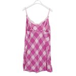 Victoria's Secret Y2k Pink Plaid Spaghetti Strap Lingerie Lace Mini Dress Large Photo 1